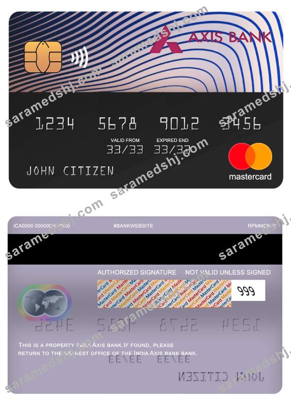 India Axis bank mastercard